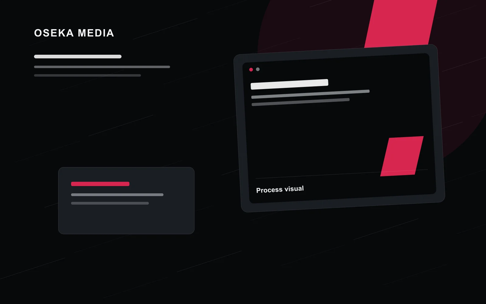 Proces izrade WordPress web stranice prikazan kroz premium Oseka Media vizualni sustav