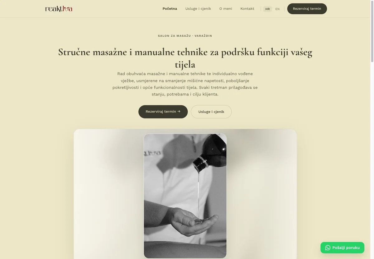 Desktop prikaz projekta Reaktiva Varaždin