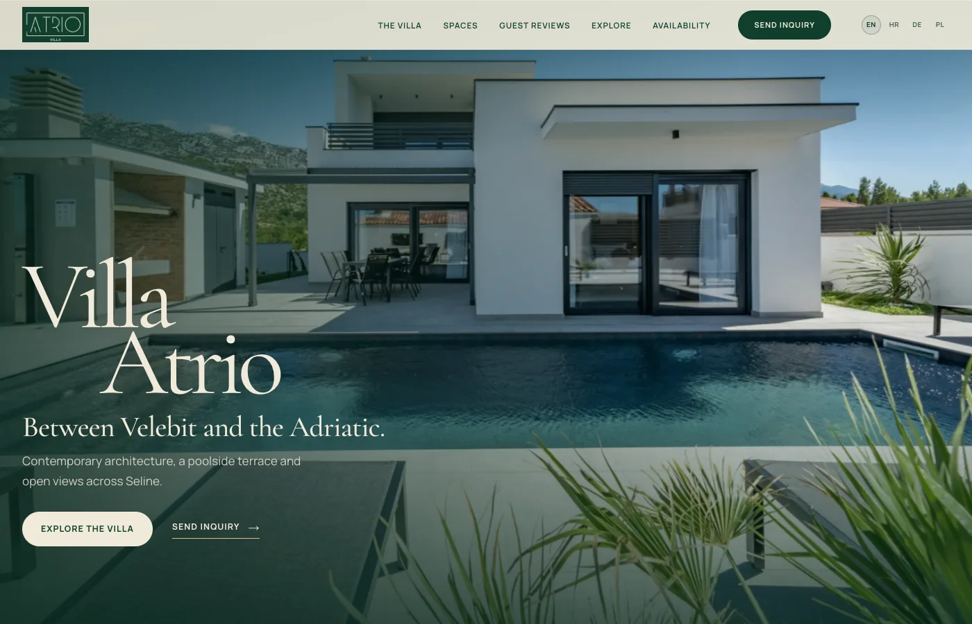 Prikaz web stranice Villa Atrio